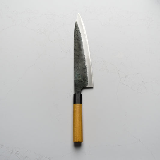 Morihei Hisamoto White #2 Kurouchi Tall Gyuto 240mm - Keyaki Zelkova