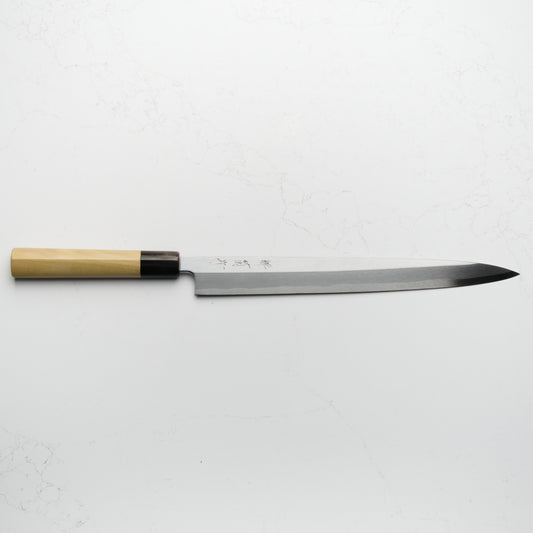Sakai Kikumori Shironiko Yanagiba 300mm - Magnolia and Black Horn