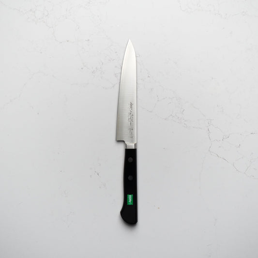 Morihei Kiyomitsu 140 Petty 135mm - Pakkawood Handle - Blade & Board