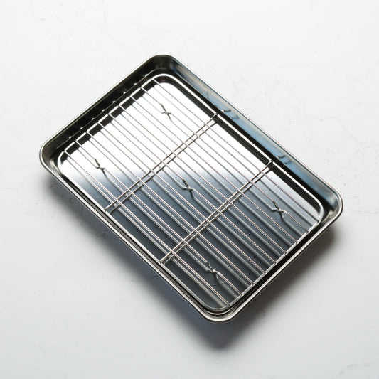 22cm Stainless Steel Drip Tray w/ Mesh Grill - Blade & Board