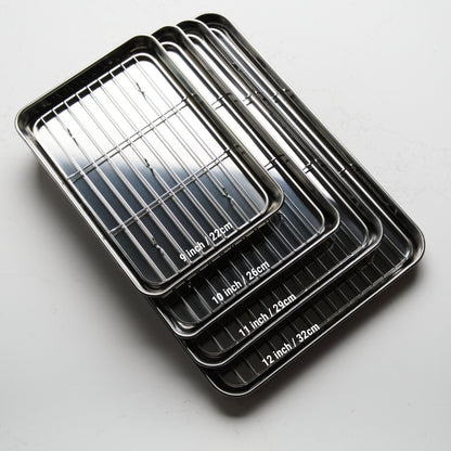 32cm Stainless Steel Prep Tray with Mesh Insert
