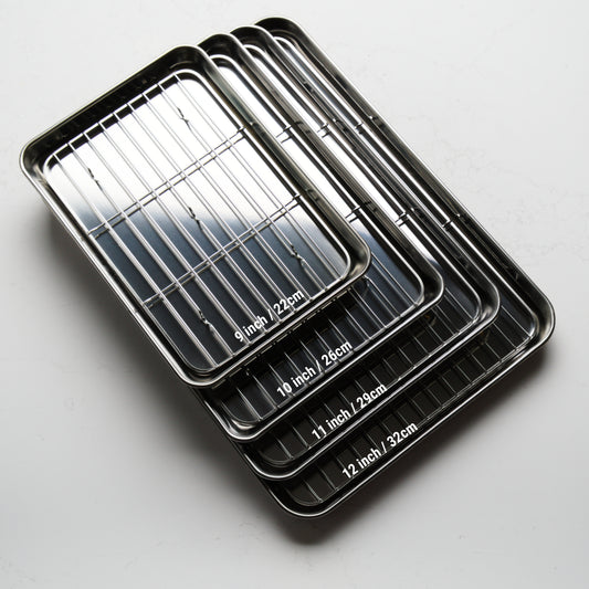 22cm Stainless Steel Prep Tray with Mesh Insert