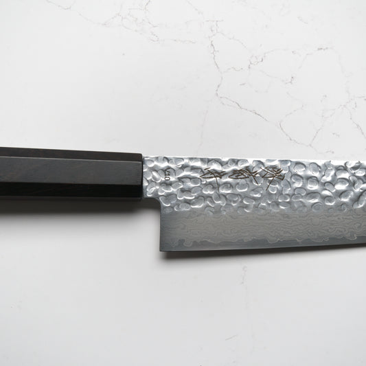 Sakai Kikumori VG10 Tsuchime Damascus Gyuto 210mm - Ebony Mono