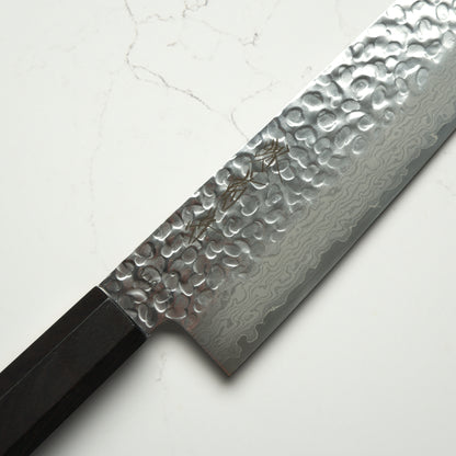 Sakai Kikumori VG10 Tsuchime Damascus Gyuto 210mm - Ebony Mono