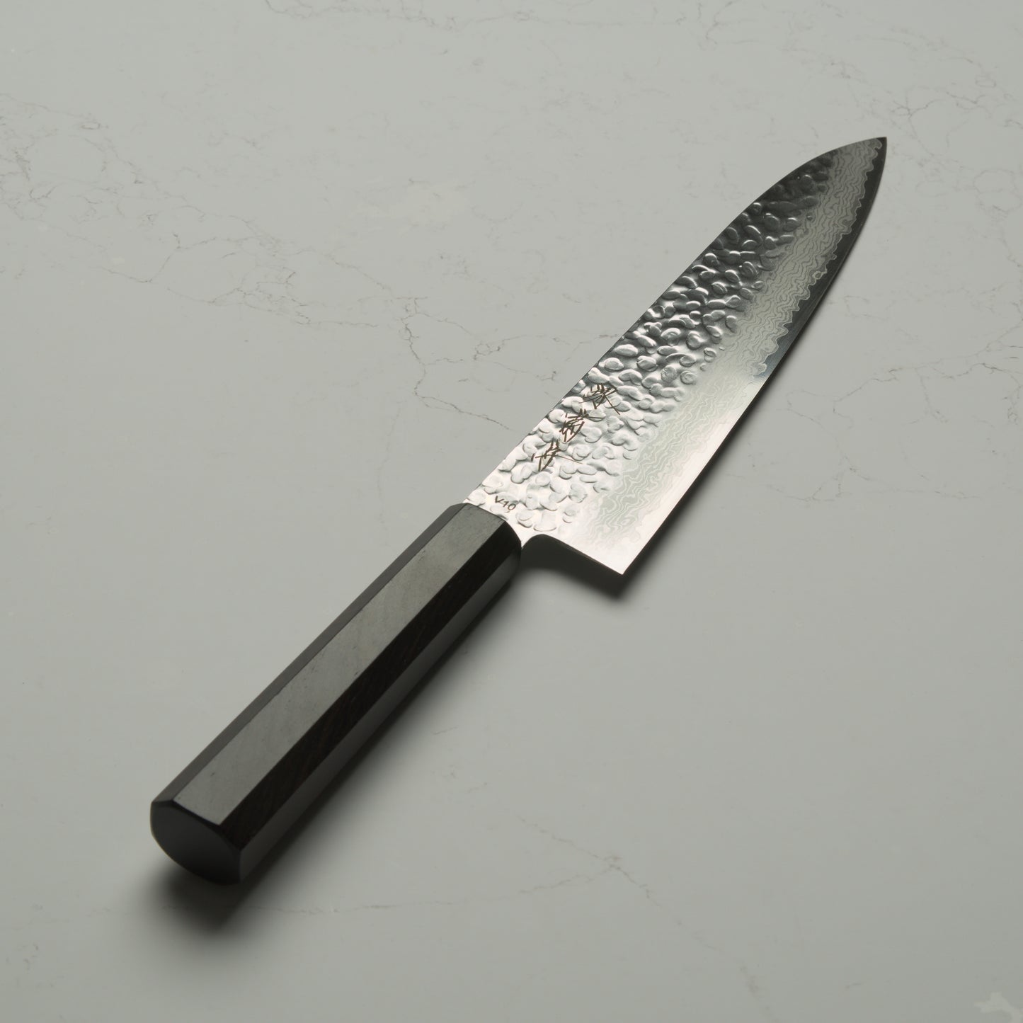 Sakai Kikumori VG10 Tsuchime Damascus Gyuto 210mm - Ebony Mono