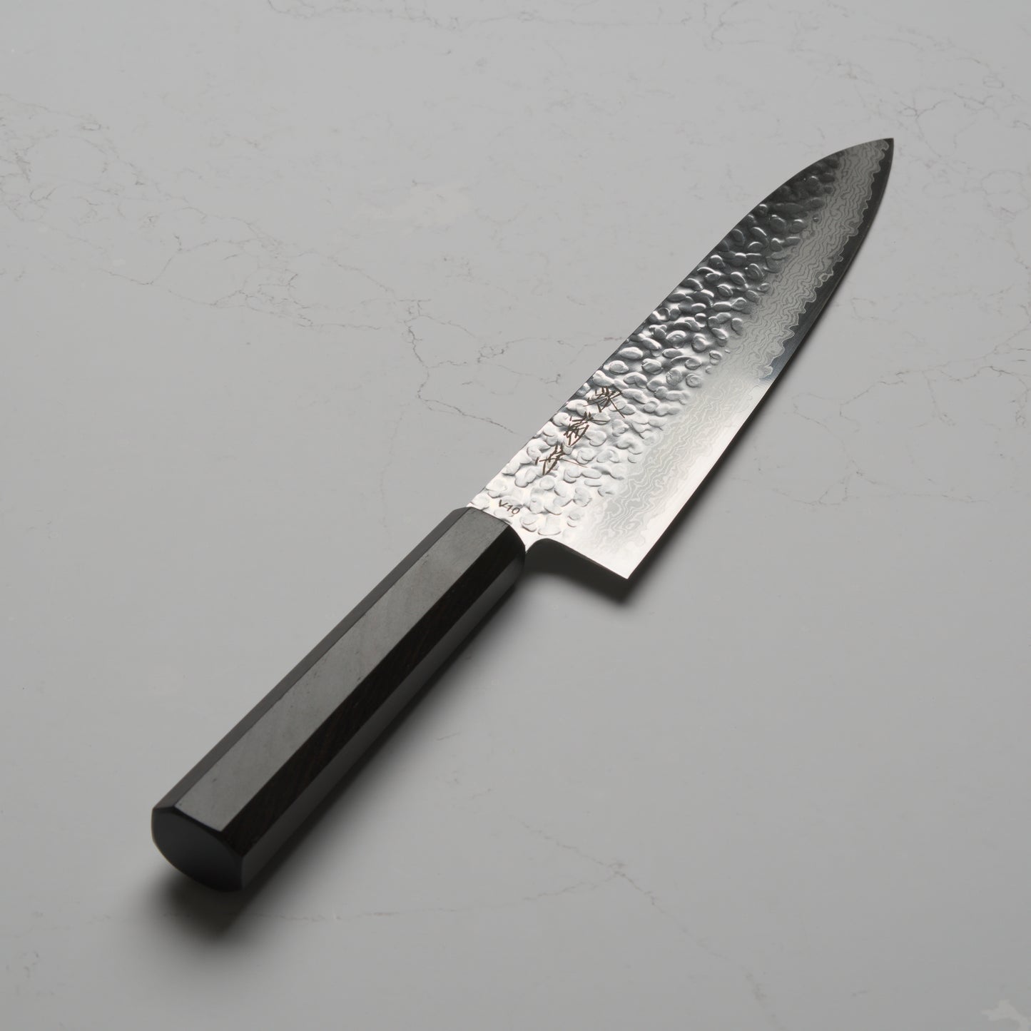 Sakai Kikumori VG10 Tsuchime Damascus Gyuto 210mm - Ebony Mono