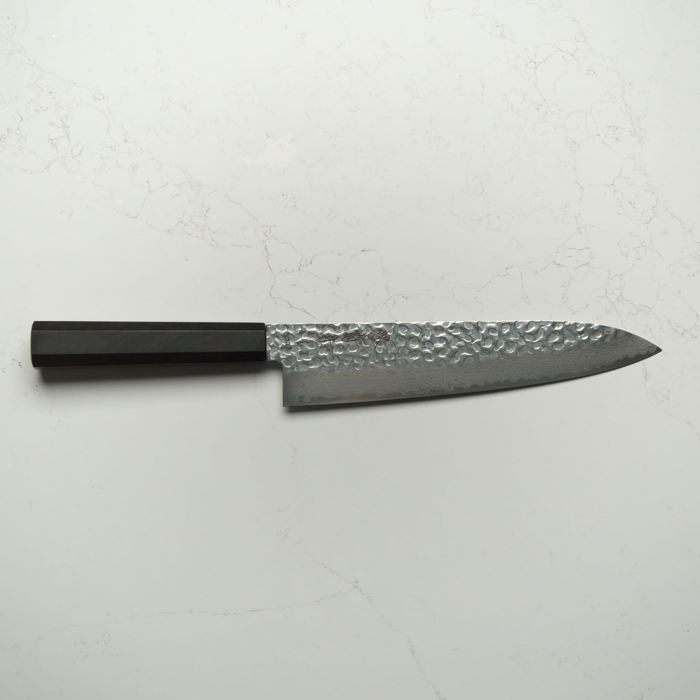 Sakai Kikumori VG10 Tsuchime Damascus Gyuto 210mm - Ebony Mono
