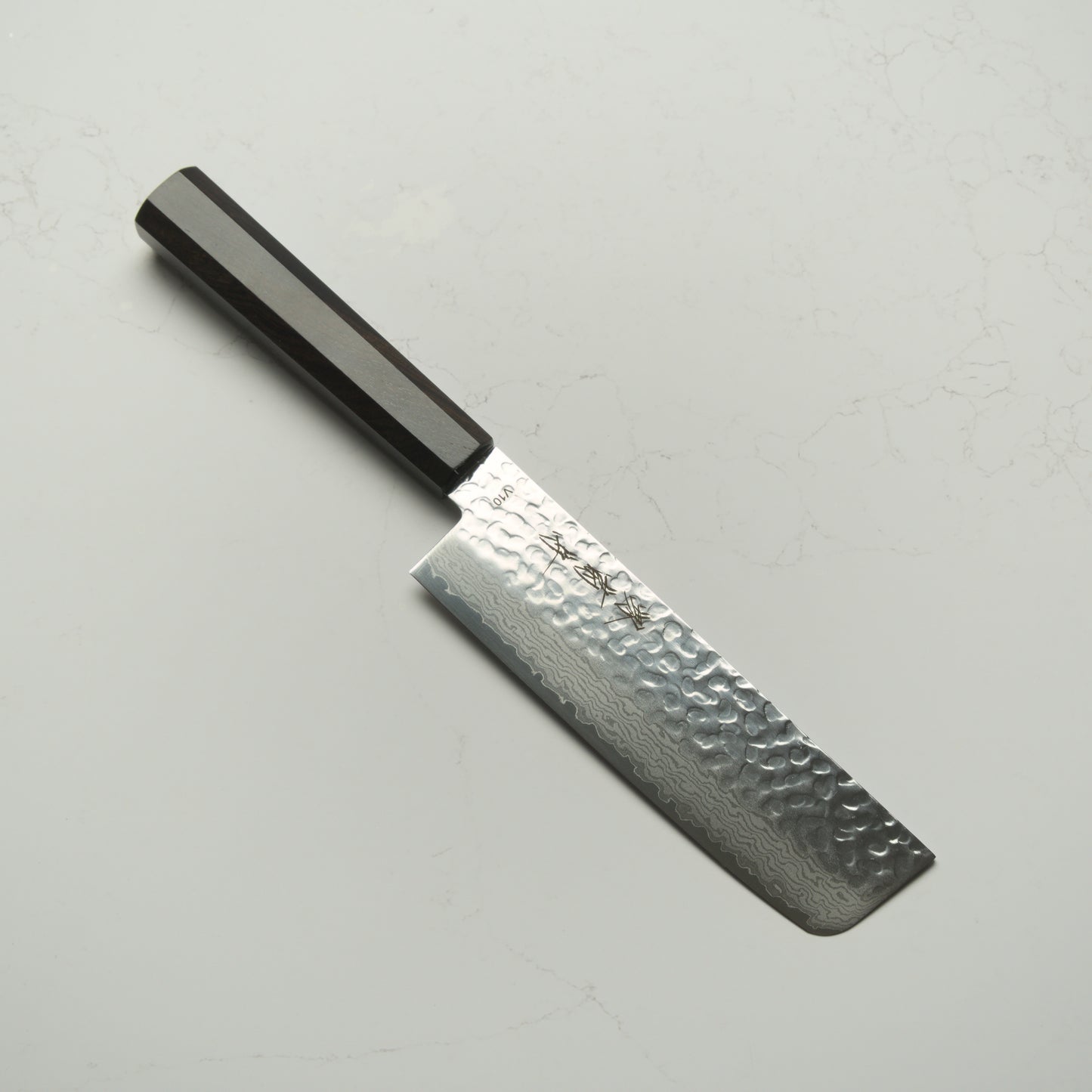 Sakai Kikumori VG10 Tsuchime Damascus Nakiri 165mm - Ebony Mono