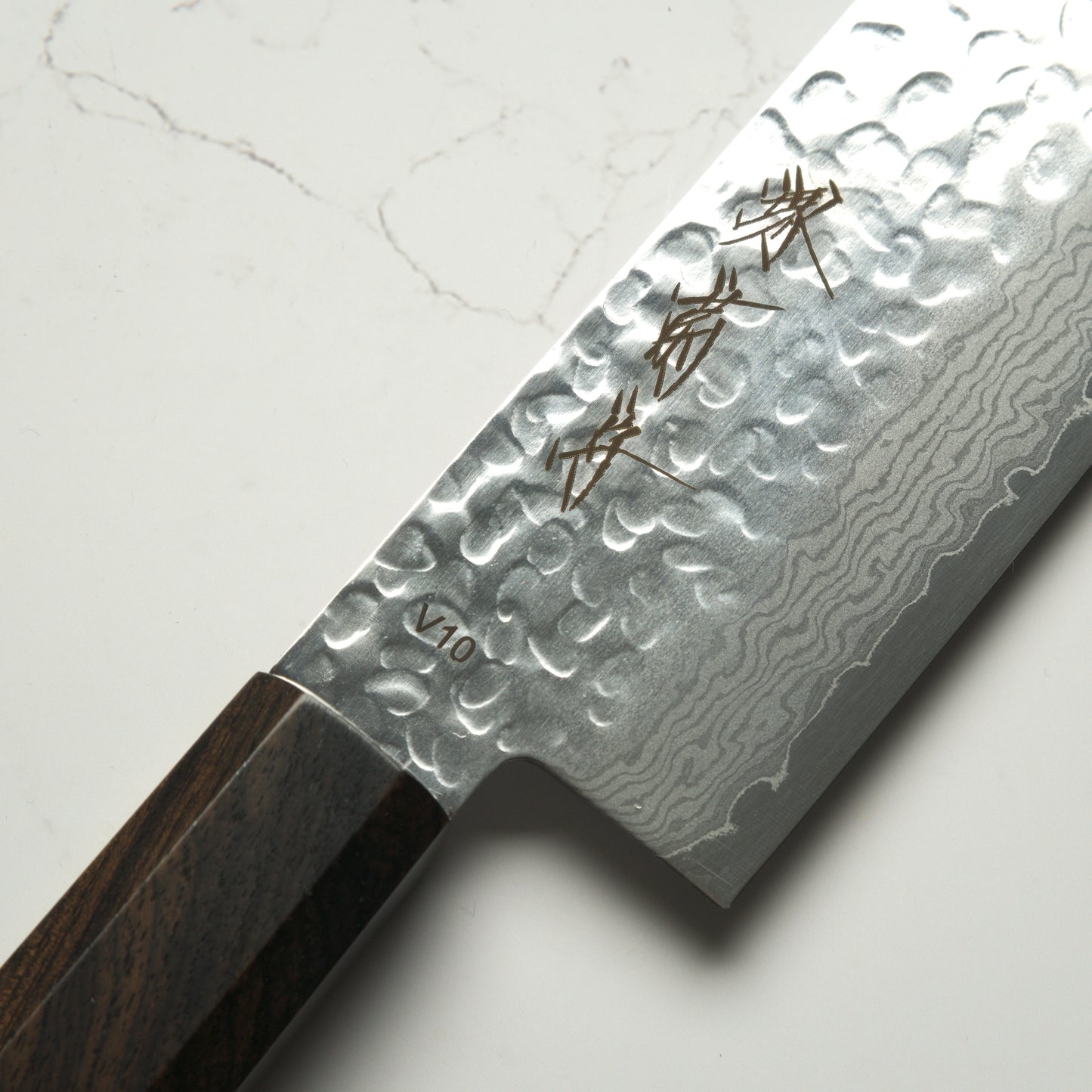 Sakai Kikumori VG10 Tsuchime Damascus Nakiri 165mm - Ebony Mono