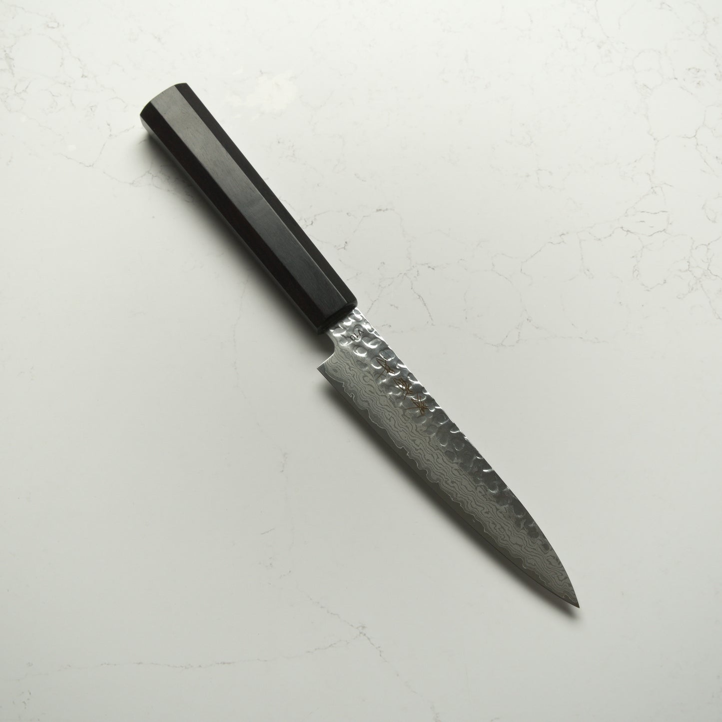 Sakai Kikumori VG10 Tsuchime Damascus Petty 150mm - Ebony Mono