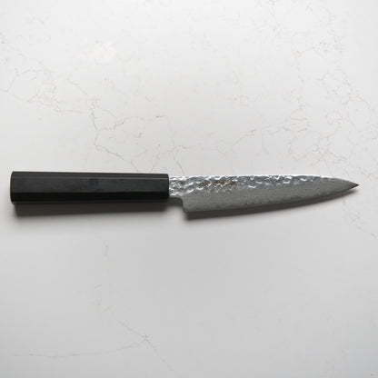 Sakai Kikumori VG10 Tsuchime Damascus Petty 150mm - Ebony Mono