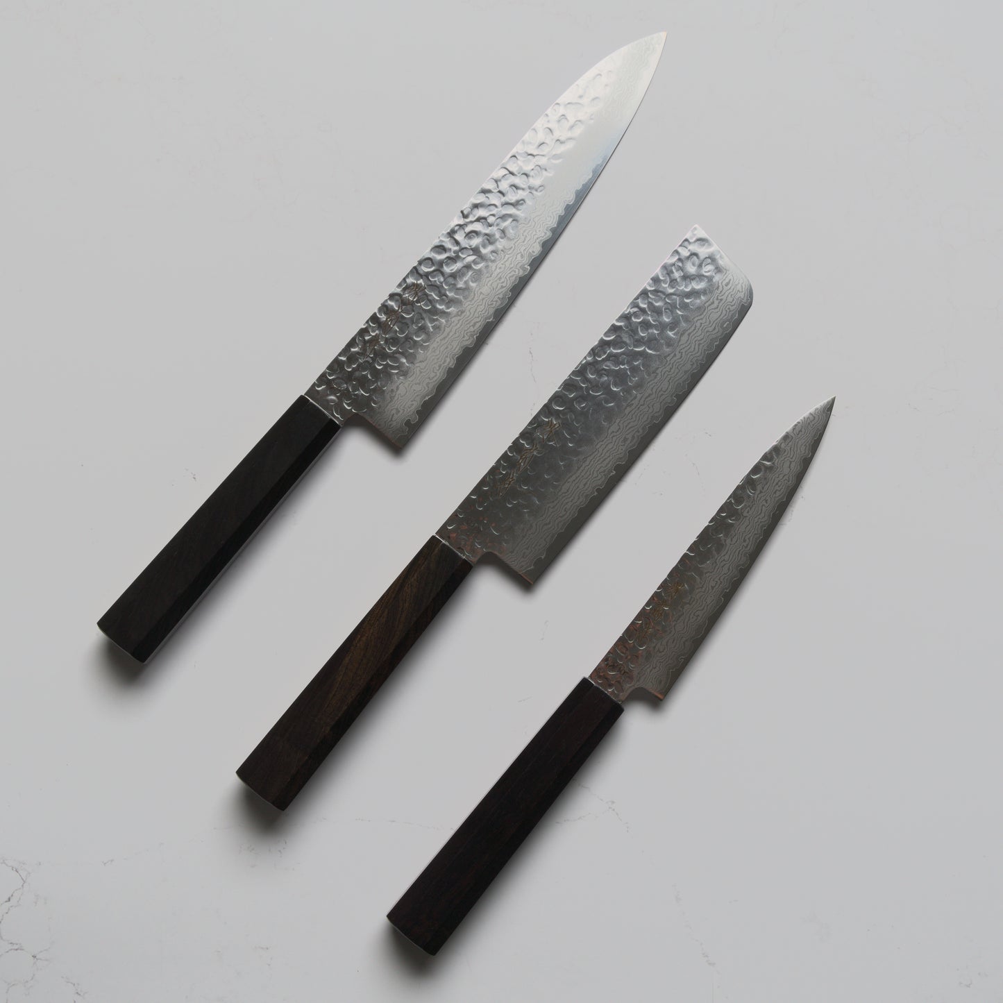Sakai Kikumori VG10 Damascus Set - Gyuto, Nakiri, Petty