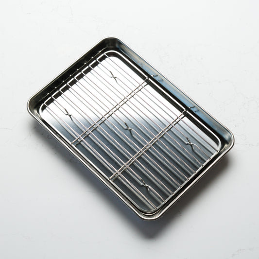 22cm Stainless Steel Drip Tray w/ Mesh Grill