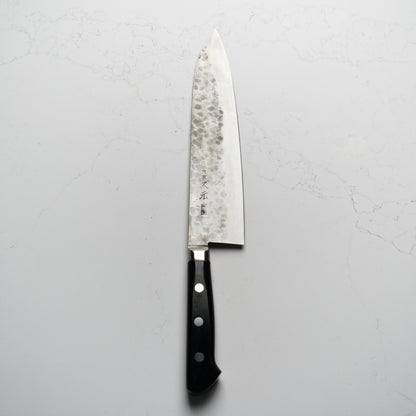 Morihei Hisamoto White #1 Tsuchime Stainless Clad Gyuto 240mm - Pakkawood Handle