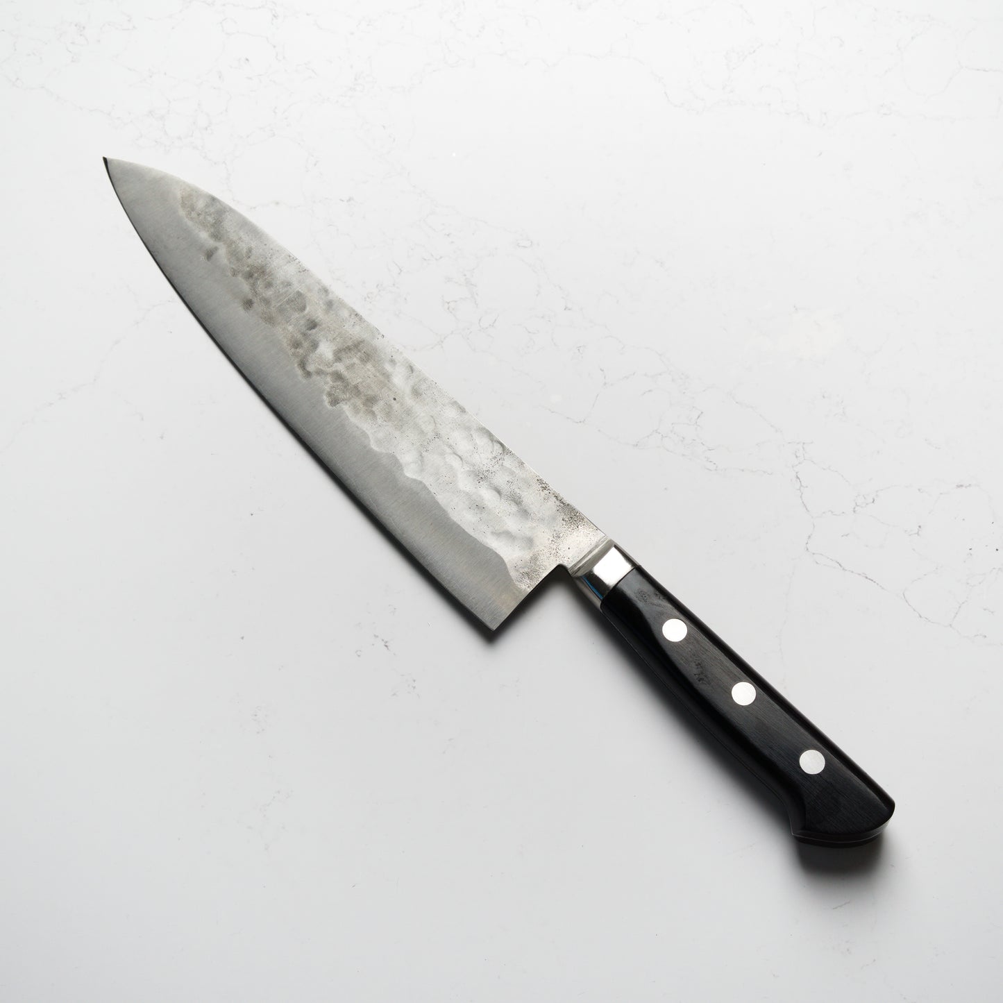 Morihei Hisamoto White #1 Tsuchime Stainless Clad Gyuto 240mm - Pakkawood Handle