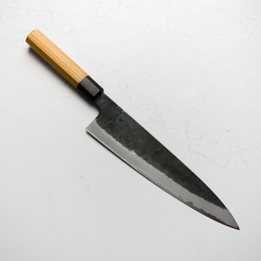 Morihei Hisamoto White #2 Kurouchi Tall Gyuto 240mm - Keyaki Zelkova