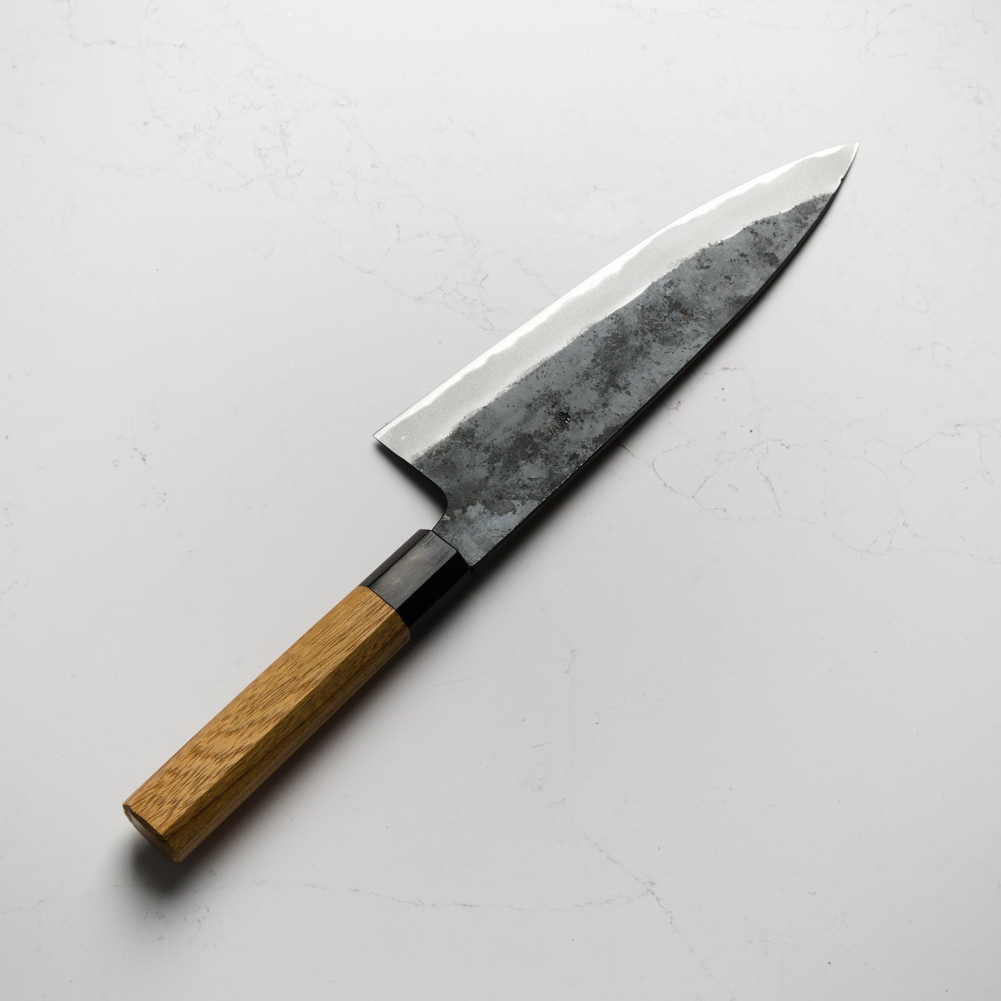 Morihei Hisamoto White #2 Kurouchi Extra Tall Gyuto 210mm - Keyaki Zelkova