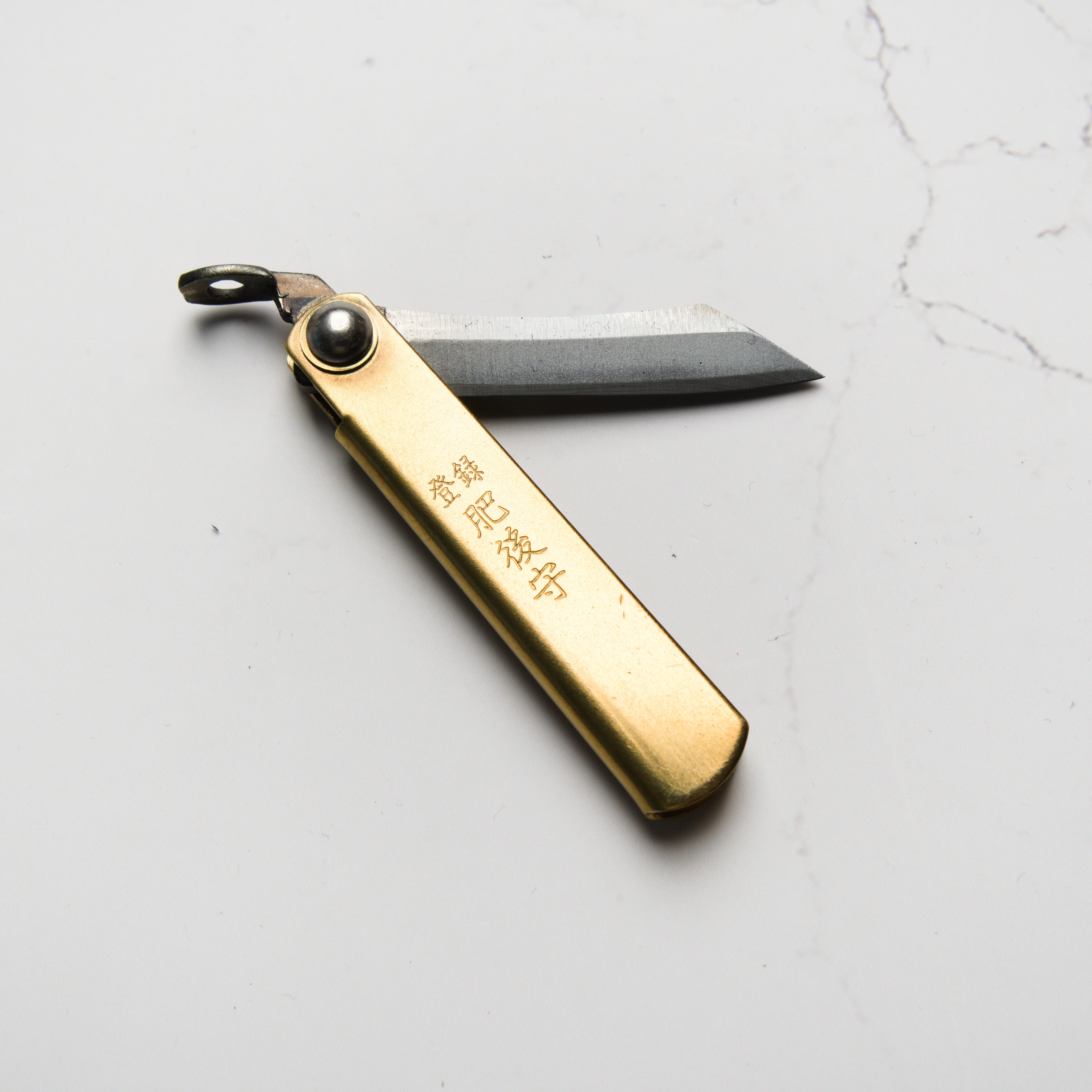 Higonokami Aogami Brass Medium | Japanese Folding Knife – Blade