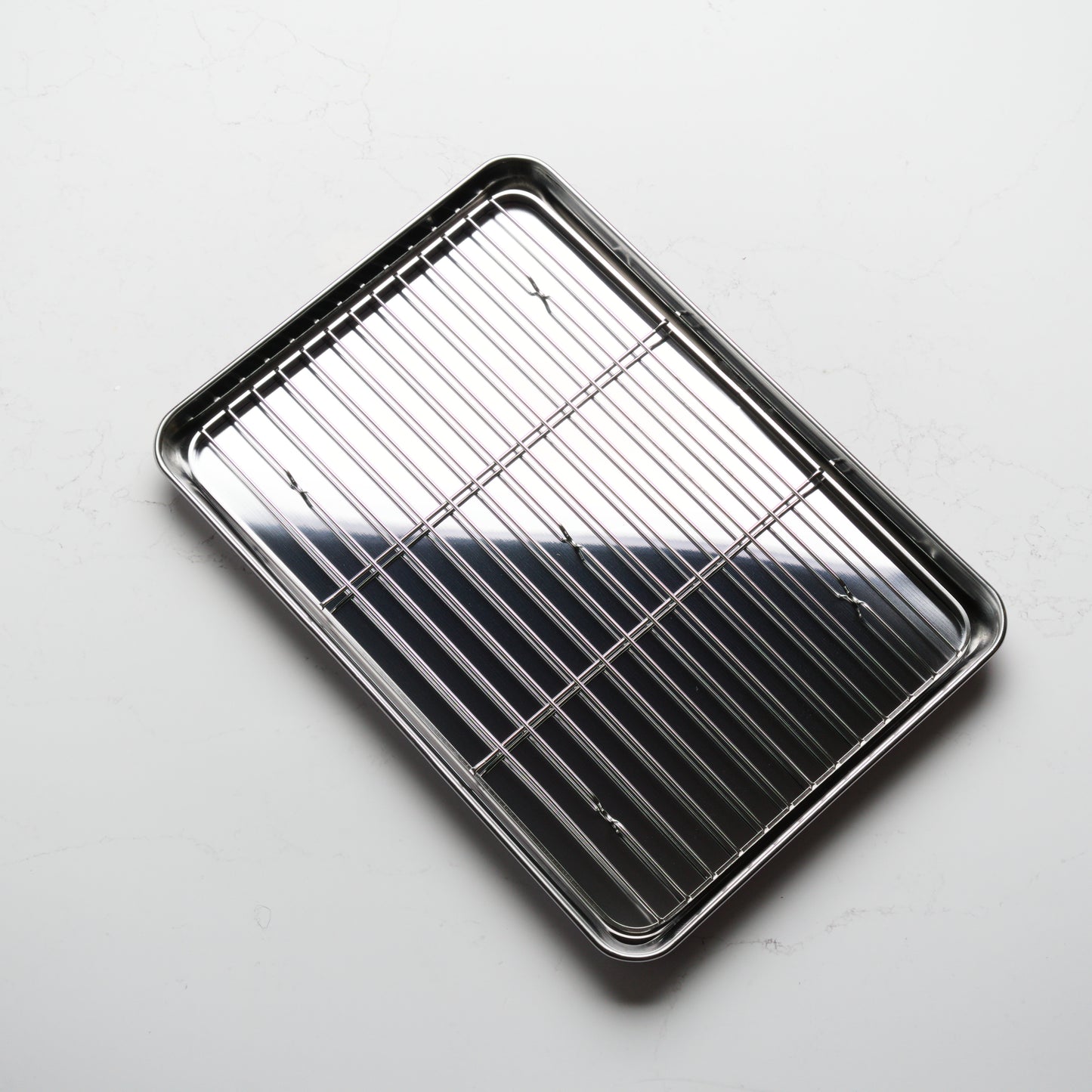 26cm Stainless Steel Prep Tray with Mesh Insert