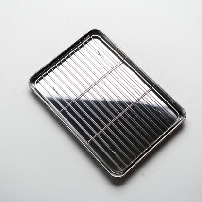 26cm Stainless Steel Prep Tray with Mesh Insert