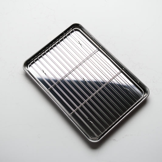 26cm Stainless Steel Prep Tray with Mesh Insert