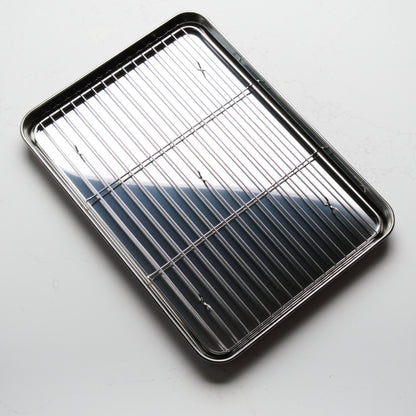 32cm Stainless Steel Prep Tray with Mesh Insert