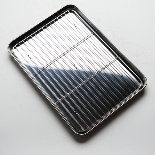 32cm Stainless Steel Prep Tray with Mesh Insert