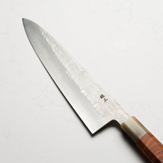 Satoshi Nakagawa Ginsan Tsuchime Gyuto 240mm - Burmese Rosewood
