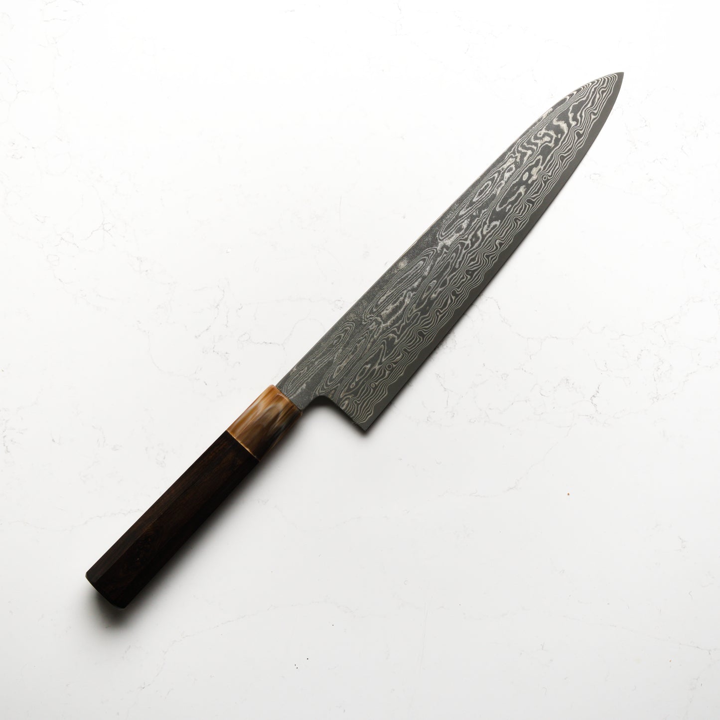 Nakagawa & Sakai Kikumori SPG Strix Damascus Gyuto 240mm w/ Saya