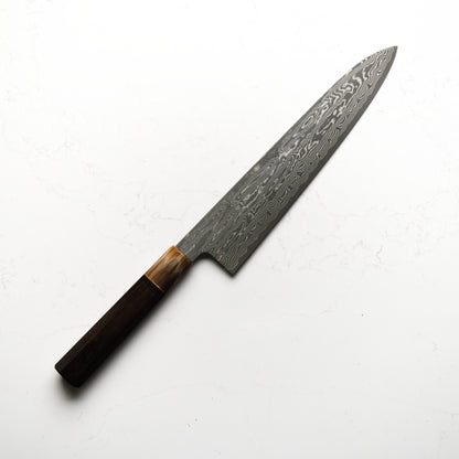 Nakagawa & Sakai Kikumori SPG Strix Damascus Gyuto 240mm w/ Saya