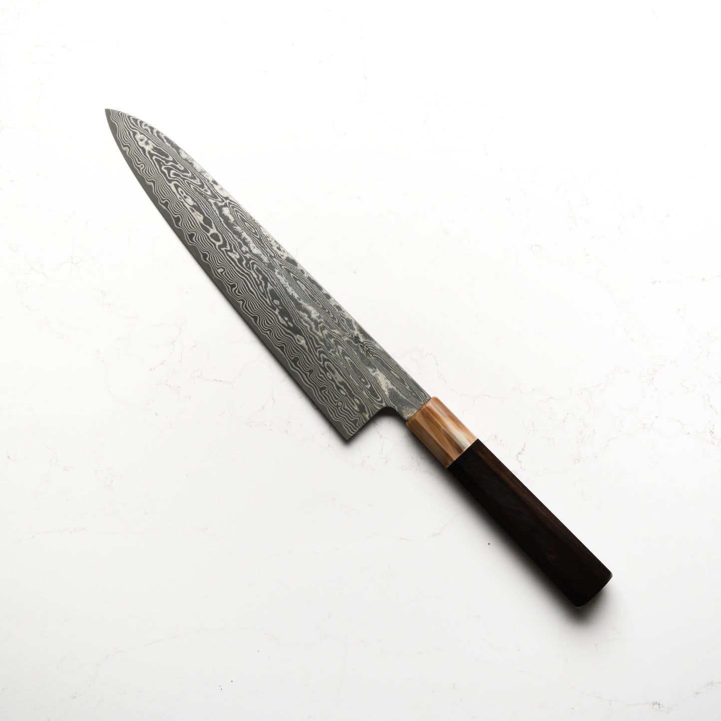 Nakagawa & Sakai Kikumori SPG Strix Damascus Gyuto 240mm w/ Saya