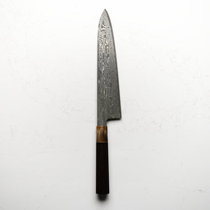 Nakagawa & Sakai Kikumori SPG Strix Damascus Gyuto 240mm w/ Saya