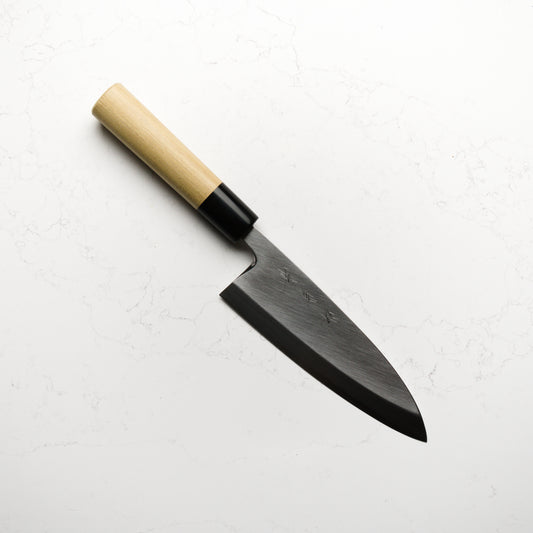 Sakai Kikumori Shironiko Deba 165mm - Magnolia and Black Horn