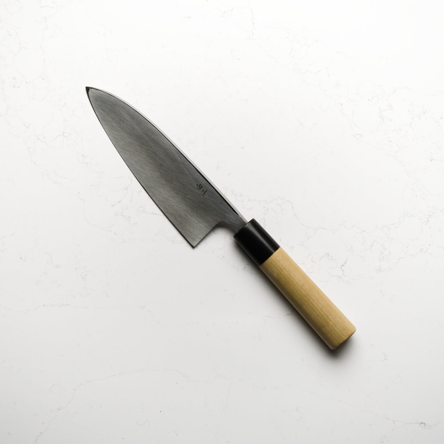 Sakai Kikumori Shironiko Deba 165mm - Magnolia and Black Horn