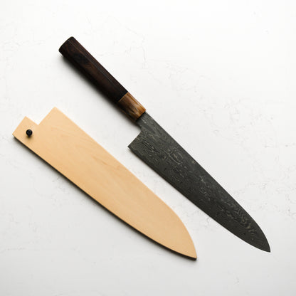 Nakagawa & Sakai Kikumori SPG Strix Damascus Gyuto 240mm w/ Saya