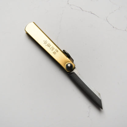 Nagao Kanekoma Higonokami SK Brass - Mini - Blade & Board