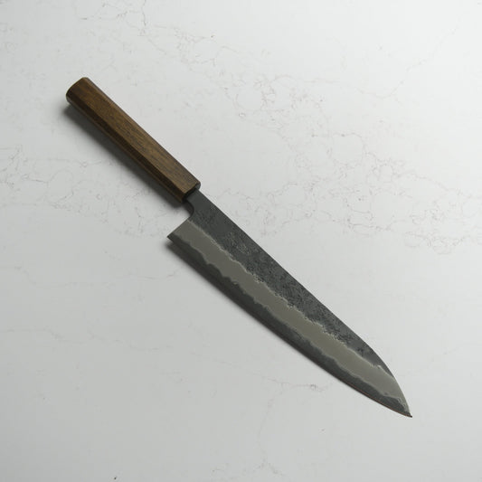 OUL Black Nashiji Aogami Super Gyuto 240 - Blade & Board