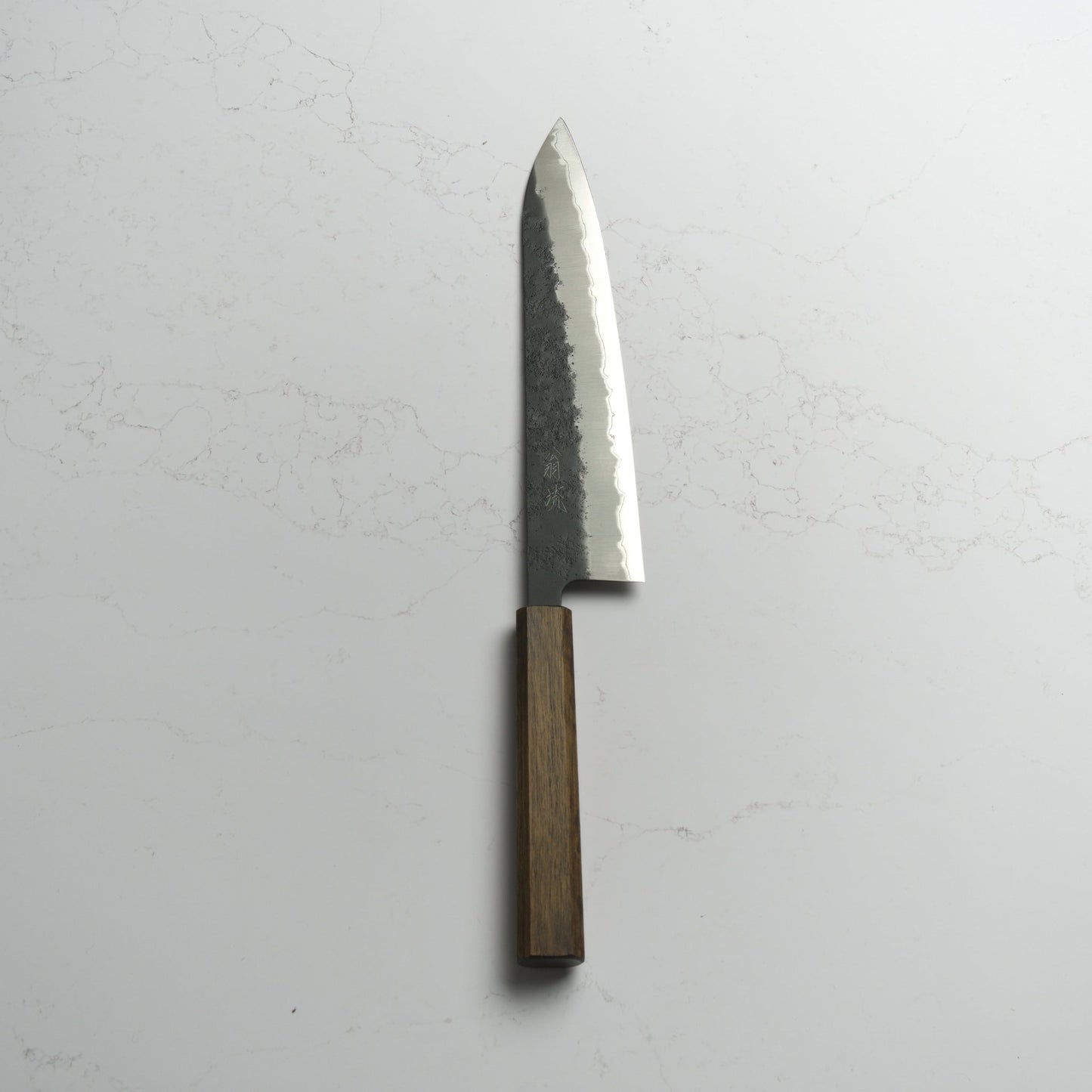 OUL Black Nashiji Aogami Super Gyuto 240 - Blade & Board