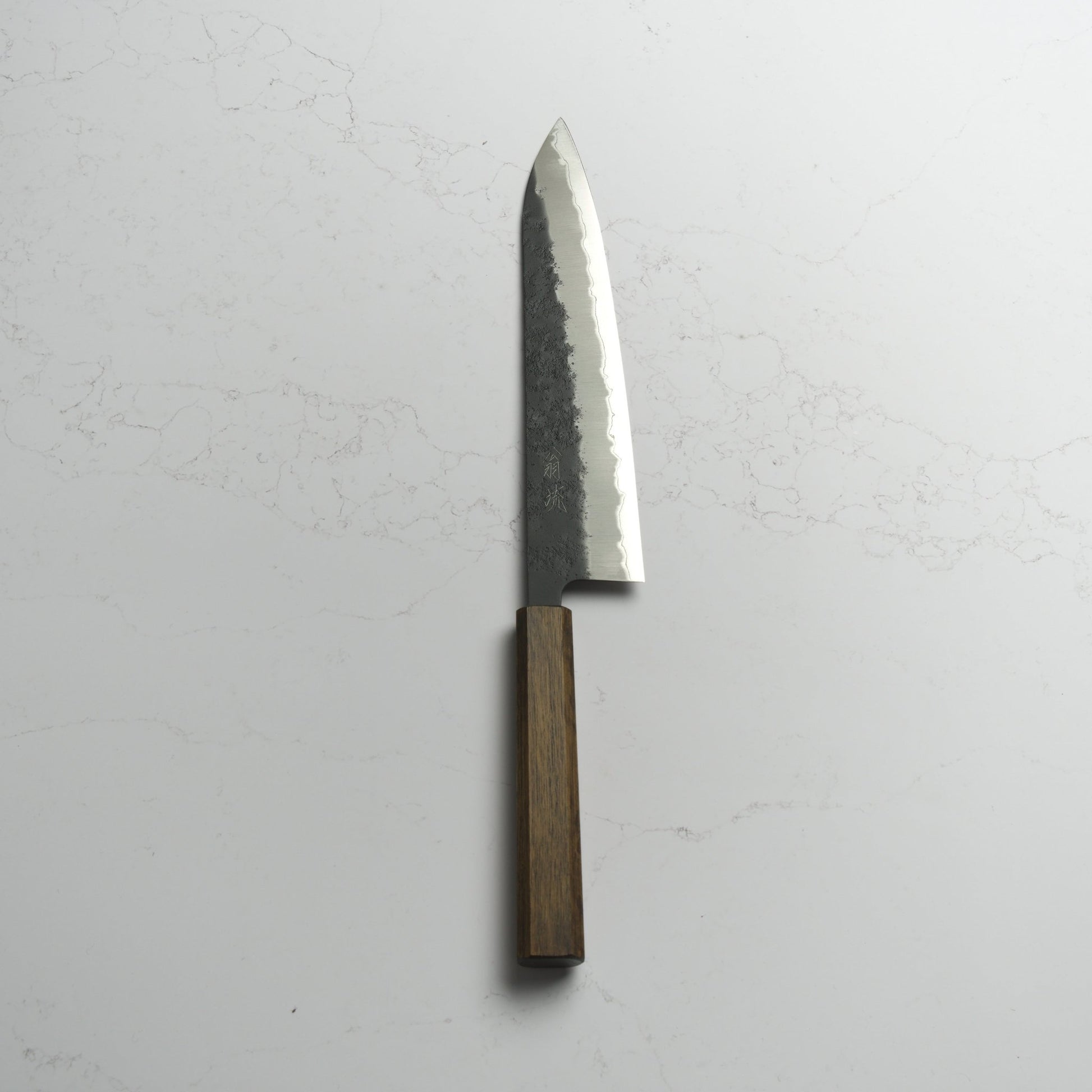 OUL Black Nashiji Aogami Super Gyuto 240 - Blade & Board