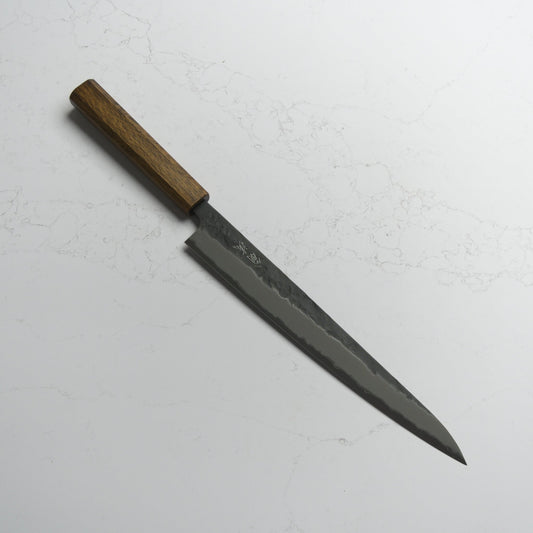 OUL Black Nashiji Aogami Super Sujihiki 270 - Blade & Board