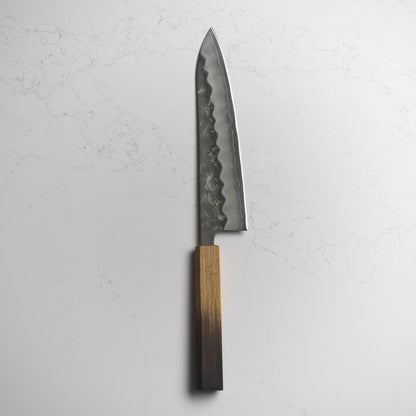 OUL Nashiji Ginsan Gyuto 210 - Burnt Oak Handle - Blade & Board