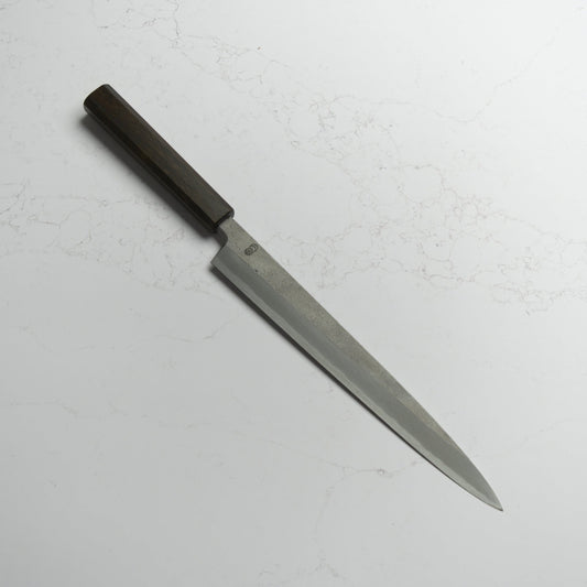 Sakai Kikumori Kikuzuki Rin Yanagiba 270mm - Blade & Board