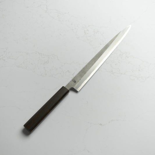 Sakai Kikumori Kikuzuki Rin Yanagiba 270mm - Blade & Board