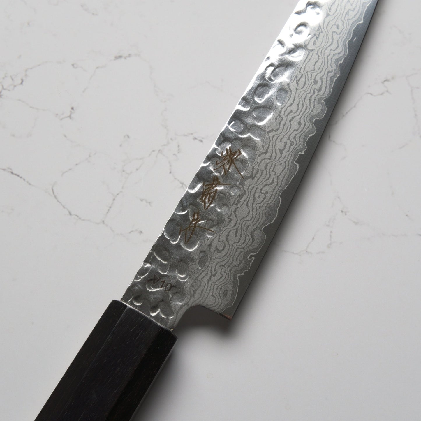 Sakai Kikumori VG10 Damascus Set - Gyuto, Santoku, Petty - Blade & Board