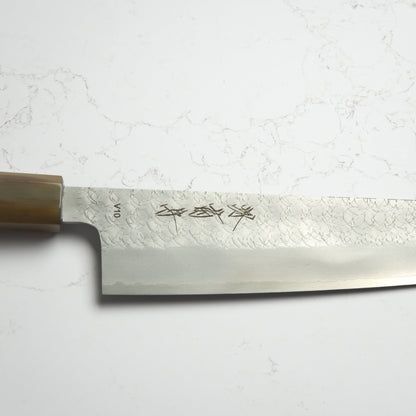 Sakai Kikumori VG10 Gyuto 210mm - Blade & Board