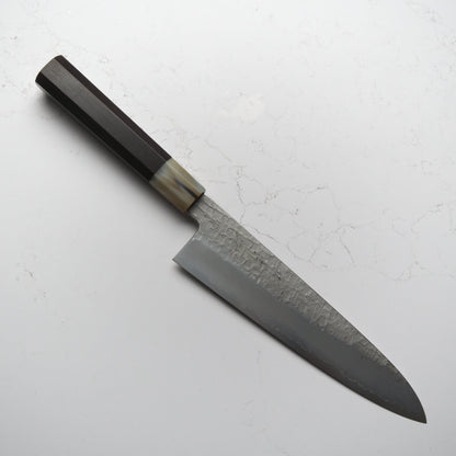 Satoshi Nakagawa Ginsan Tsuchime Gyuto 210mm - Ebony & Blonde - Blade & Board