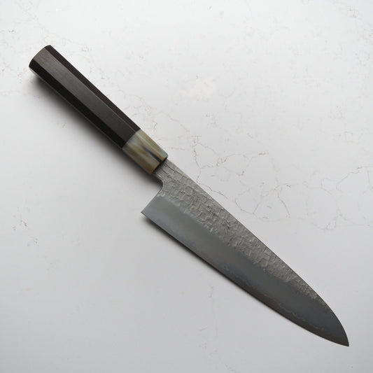 Satoshi Nakagawa Ginsan Tsuchime Gyuto 210mm - Ebony & Blonde - Blade & Board