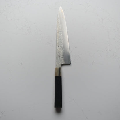 Satoshi Nakagawa Ginsan Tsuchime Gyuto 240mm - Ebony & Blonde - Blade & Board