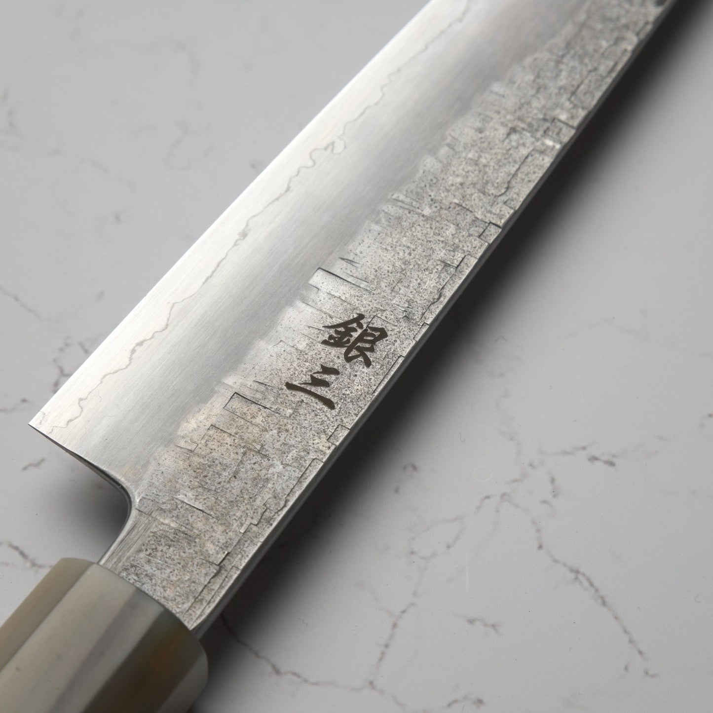 Satoshi Nakagawa Ginsan Tsuchime Petty 150mm - Ebony & Blonde - Blade & Board