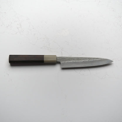 Satoshi Nakagawa Ginsan Tsuchime Petty 150mm - Ebony & Blonde - Blade & Board